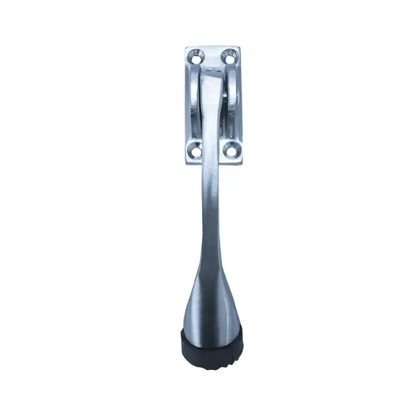 Holiday Sale Tell Manufacturing DT100007 Door Holder, 4 in L, 4-1/8 in H, Brass/Rubber, Satin Chrome