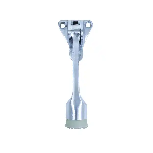 Tell Manufacturing DT100008 Door Holder, 4 in L, 4-1/8 in H, Aluminum/Rubber, Satin Chrome Modern