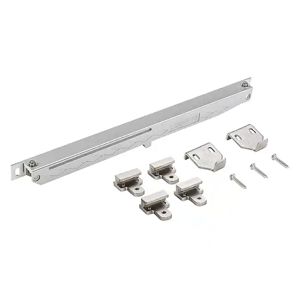 National Hardware N187-082 Sliding Door Hardware Kit, 13-3/8 in L Track, Plastic, Satin Nickel Authentic