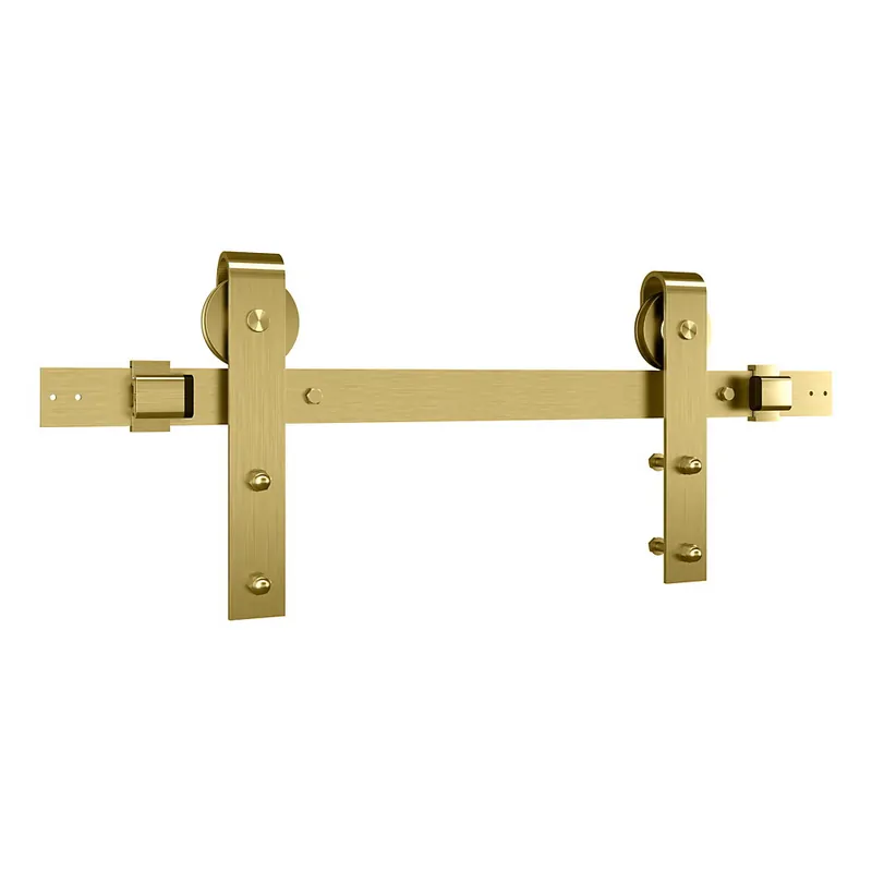 National Hardware N700-006 Designer Barn Door Kit, 72 in L Track, Steel, Brushed Gold, Wall Mounting Deal