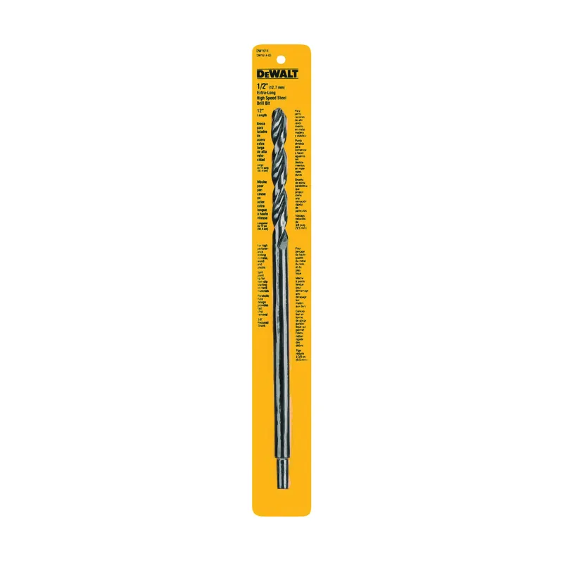 DEWALT DW1614 Drill Bit, 1/2 in Dia, 12 in OAL, Spiral Flute, 1/2 in Dia Shank, Round Shank Weekend Sale