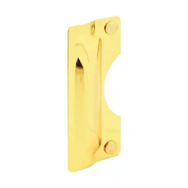 Limited Edition Defender Security U 9502 Entry Door Latch Shield, 7 in L, 3 in W, Steel, Brass
