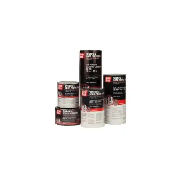 Grip-Rite GRWRWDT6 Window and Door Protector, 75 ft L, 6 in W, Elastomeric Bitumen/Tri-Laminate Woven Polyethylene Flash Sale
