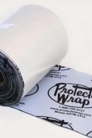 Clearance Protecto Wrap 88250650SW Flashing and Building Tape, 50 ft L, 6 in W, HDPE, Gray/White, Self-Adhesive