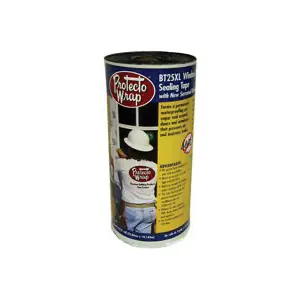 Protecto Wrap BT25XL 8425B09754SSW Window and Door Flashing Tape, 75 ft L, 9 in W, HDPE, Gray/White, Self-Adhesive Final Sale