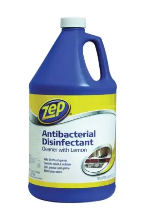 Best Seller Zep ZUBAC128 Disinfectant Cleaner, 1 gal, Liquid, Lemon, Clear