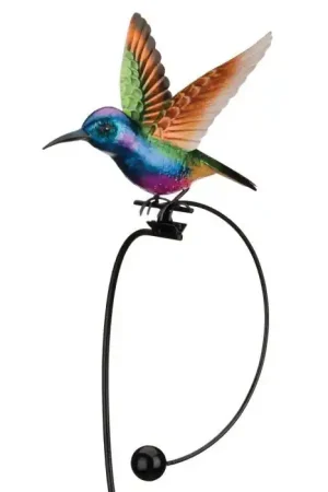 Time-Limited Regal Art & Gift 12955 Garden Stake, 42-3/4 in H, Purple Coronet Rocker Hummingbird, Metal