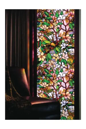 Artscape 01-0113 Window Film, 36 in L, 24 in W, Magnolia Pattern Limited Offer
