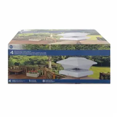 Warranty Included Boston Harbor 26086 Solar Fence Postcap, Plastic, White