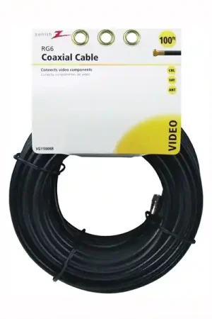 Zenith VG110006B RG6 Coaxial Cable, F-Type, F-Type, 18 AWG Wire Free Shipping