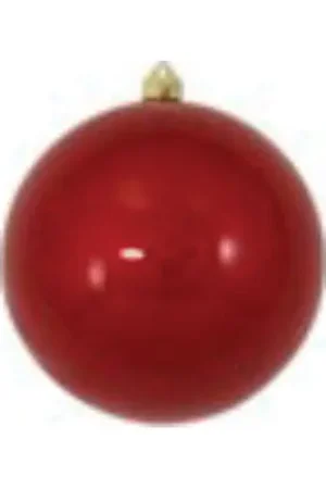 Warranty Included Arett C95 CBK72955 Christmas Ornament, Ball With Screw Cap, Plastic, Candy Red/Gold
