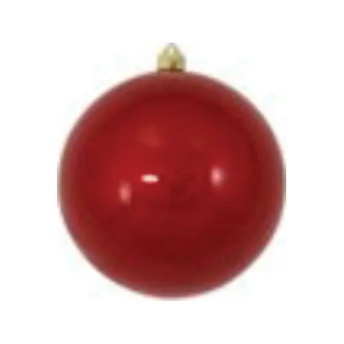 Warranty Included Arett C95 CBK72955 Christmas Ornament, Ball With Screw Cap, Plastic, Candy Red/Gold