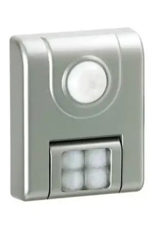 Final Sale Fulcrum 20043-301 Sensor Light, 100 W, AAA Battery, 4-Lamp, LED Lamp, 24 Lumens, Silver