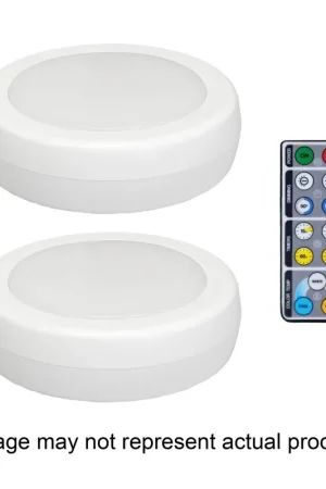 Westek BL-PCCT-W3 Series Adjustable Puck Light, 3.37 in Dia, AA Battery, LED Lamp, 80 Lumens, White, 3/CD Affordable