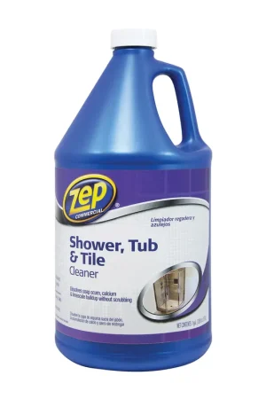 Zep ZUSTT128 Shower Tub and Tile Cleaner, 1 gal Bottle, Liquid, Pleasant, Light Yellow Hassle-Free Returns