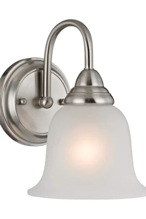 Weekend Sale Boston Harbor LYB130928-1VL-BN Wall Sconce, 60 W, 1-Lamp, A19 or CFL Lamp, Steel Fixture, Brushed Nickel Fixture