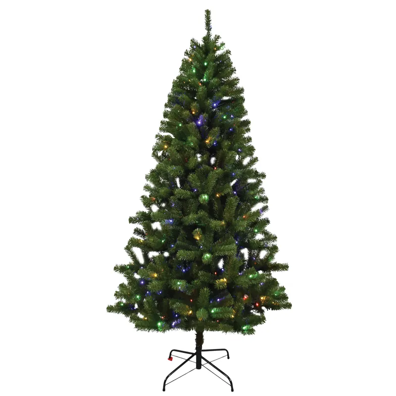 Hometown Holidays 10973 Christmas Tree, 7 ft H, Douglas Fir Family, CUL Adapter, Mini LED Bulb, White Light Certified