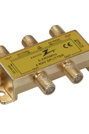 Zenith VS3001SP4W Series Coax Splitter, 2400 MHz, 1 Video Input, 4 Video Output Today Only