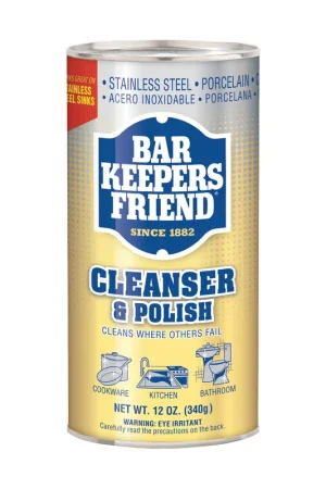 Bar Keepers Friend 11510 Cleanser and Polish, 12 oz Can, Powder, White Warranty Included