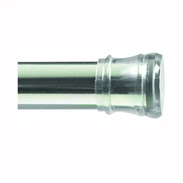 Direct From Manufacturer Zenna Home 608S/604S Shower Curtain Rod, 34-1/2 to 60 in L Adjustable, 1-1/4 in Dia Rod, Stainless Steel, Chrome