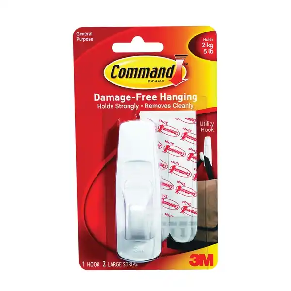 Special Offer Command 17003 Utility Hook, 7/8 in Opening, 5 lb, 1-Hook, Plastic, White