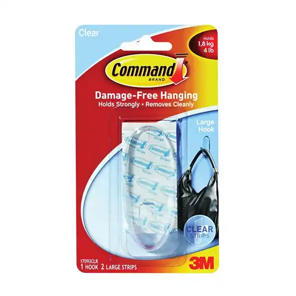 Sale Command 17093CLR Adhesive Hook, 4 lb, 1-Hook, Plastic, Clear