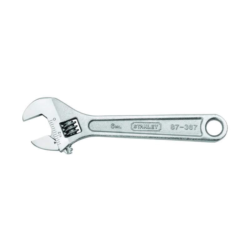 STANLEY 87-367 Adjustable Wrench, 6 in OAL, 1-1/20 in Jaw, Steel, Chrome Get Yours