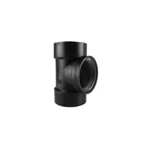 Charlotte Pipe ABS004450600HA Flush Cleanout Pipe Tee, 1-1/2 in, FPT x Hub, ABS, Black, SCH 40 Schedule Factory Price