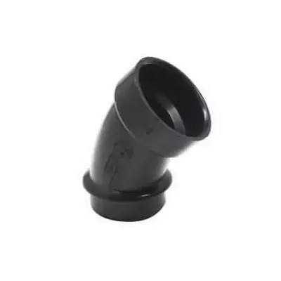 Bargain Canplas 102401BC Street Pipe Elbow, 1-1/2 in, Spigot x Hub, 45 deg Angle, ABS, Black