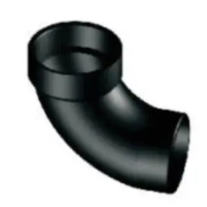 Lesso LN302-030 Street Pipe Elbow, 3 in, Hub x Spigot, 90 deg Angle, ABS Grab Now