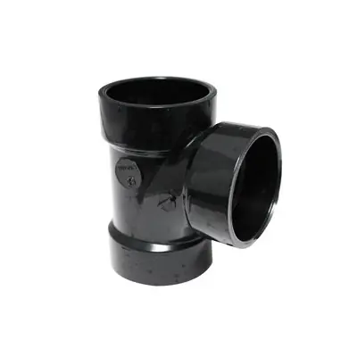 Trusted Brand Canplas 102151LBC Sanitary Pipe Tee, 1-1/2 in, Hub, ABS, Black