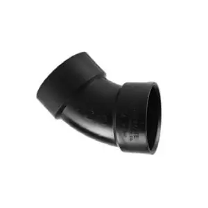 Charlotte Pipe ABS 00321 1000HA Pipe Elbow, 3 in, Hub, 45 deg Angle, ABS, Black, SCH 40 Schedule Discount