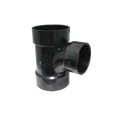 Get Yours Canplas 102136BC Reducing Sanitary Pipe Tee, 4 x 3 in, Hub, ABS, Black