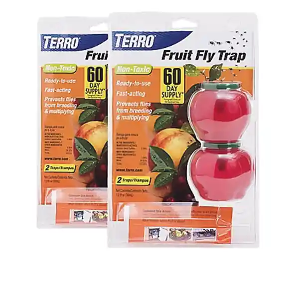 Modern Terro T2502 Fruit Fly Trap, Liquid, Vinegar, 2, Pack