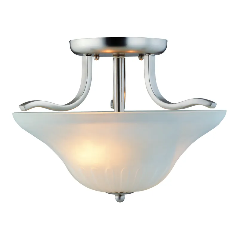 Boston Harbor 1571-2SF-3L Two Light Semi-Flush Mount, 120 V, 60 W, 2-Lamp, A19 or CFL Lamp, Brushed Nickel Fixture Factory Price