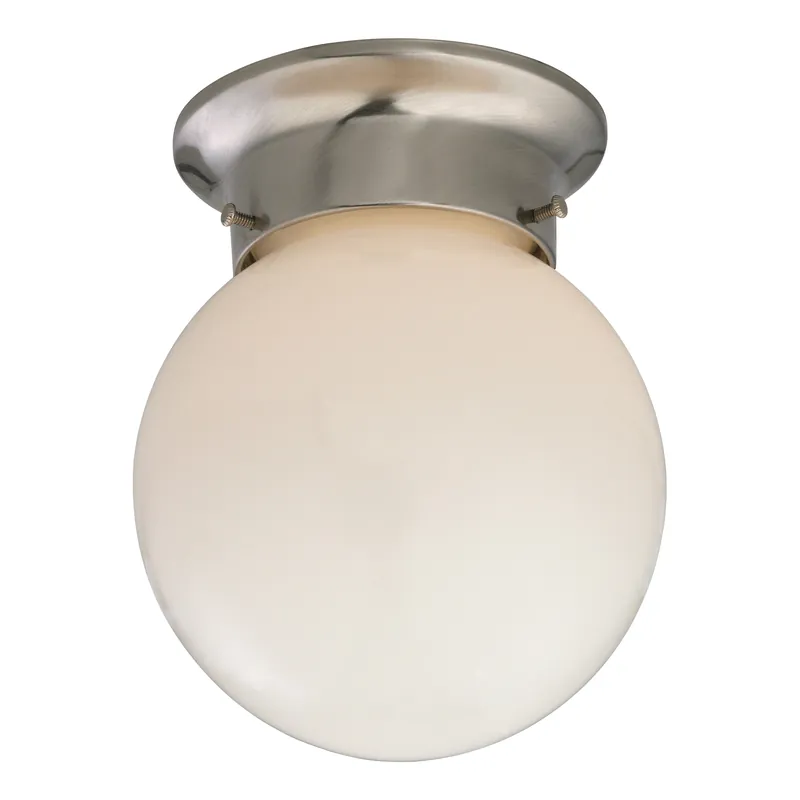 Fresh Stock Boston Harbor F3BB01-3375-BN Single Light Ceiling Fixture, 120 V, 60 W, 1-Lamp, A19 or CFL Lamp, Brushed Nickel Fixture