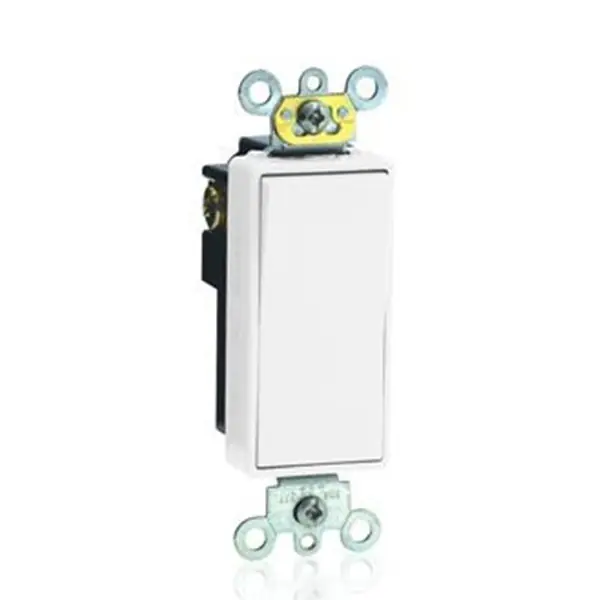 Leviton R52-05621-2WS Rocker Switch with Lockout, 16 A, 120/277 V, SPST, Lead Wire Terminal, White No Minimum Order