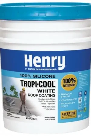 Worldwide Shipping Henry Tropi-Cool Series HE887H073 Roof Coating, White, 5 gal Pail, Liquid