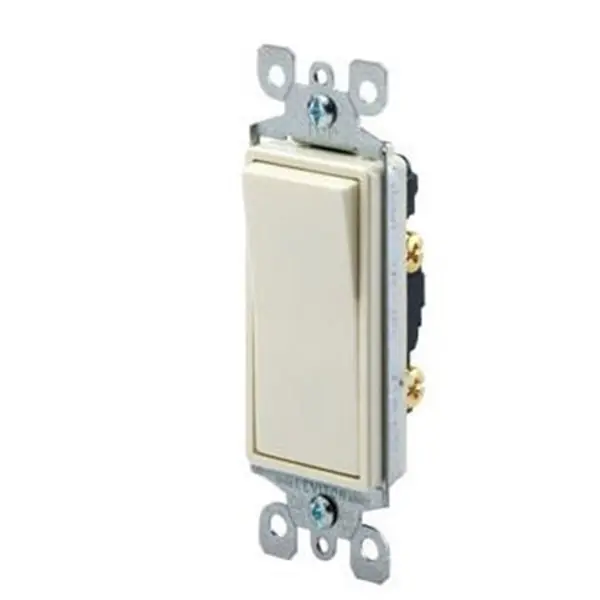 Weekend Sale Leviton S12-05611-2WS Rocker Switch with Ground Screw, 15 A, 125/277 V, SPST, Lead Wire Terminal, White