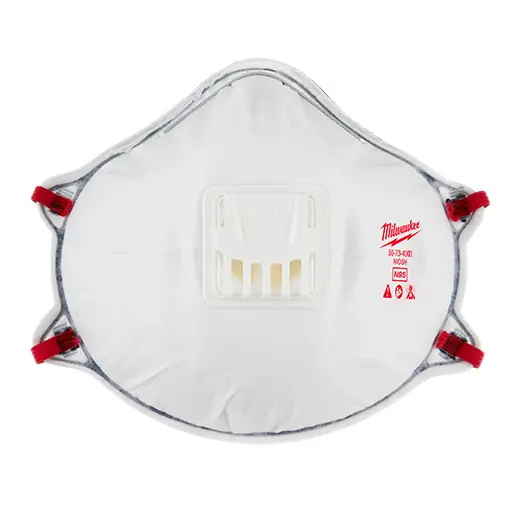 Milwaukee 48-73-4004 Valved Respirator, Universal Mask, White, 10/PK Markdown