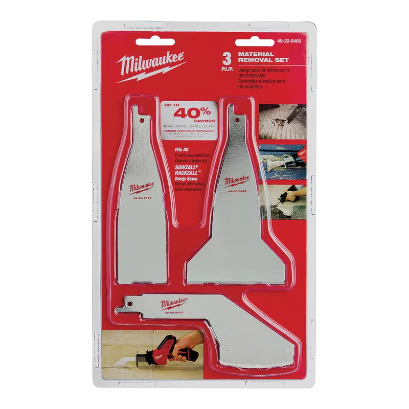 Milwaukee Sawzall Series 49-22-5403 Material Removal Blade Set, Carbide Hassle-Free Returns