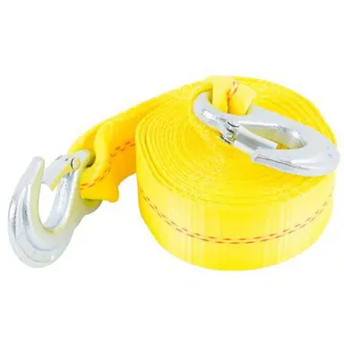Direct From Manufacturer Keeper 89815 Tow Strap, 12,000 lb Rope, 5000 lb Vehicle, 2 in W, 15 ft L, Hook End, Polyester, Yellow