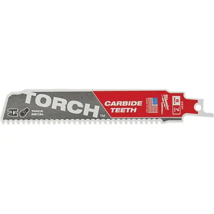 Milwaukee 48-00-5201 Reciprocating Saw Blade, 3/4 in W, 6 in L, 7 TPI, Carbide Cutting Edge Bulk Order