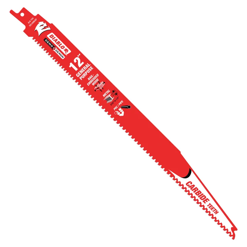 Diablo DS1209CGP Series Reciprocating Saw Blade, Applicable Materials: Metal, Wood, 12 in L, 6/9 TPI, 1/PK Buy Direct
