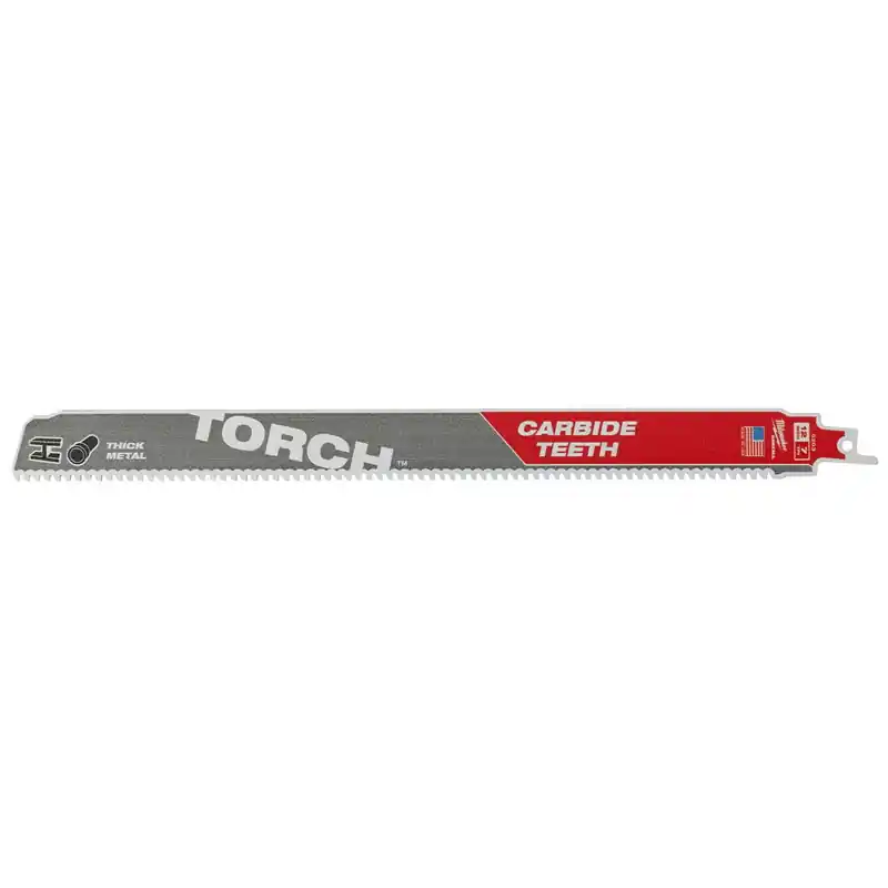 Milwaukee SAWZALL TORCH 48-00-5203 Reciprocating Saw Blade, 1 in W, 12 in L, 7 TPI, Carbide Cutting Edge Bulk Order