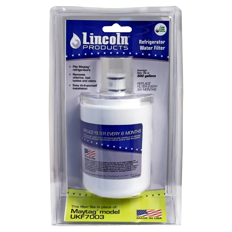 Lincoln 109151 Ice and Water Refrigerator Filter, 0.5 gpm, Carbon Block Filter Media Professional Grade
