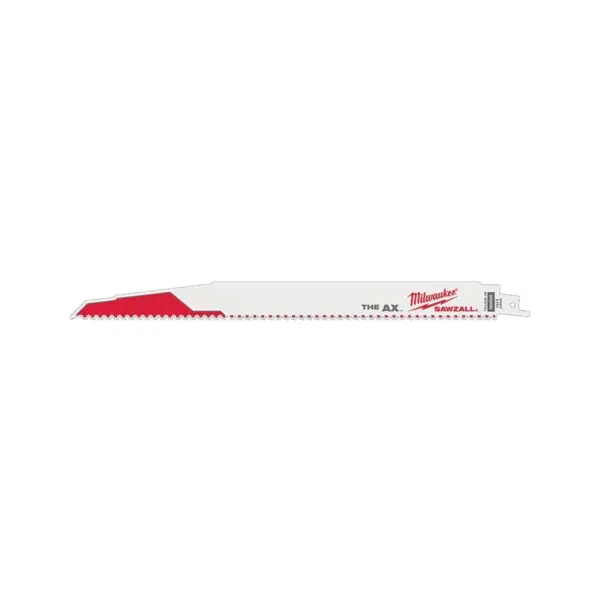 Milwaukee 48-00-5027 Reciprocating Saw Blade, Applicable Materials: Nail-Embedded Wood, 1 in W, 12 in L, 5 TPI No Minimum Order