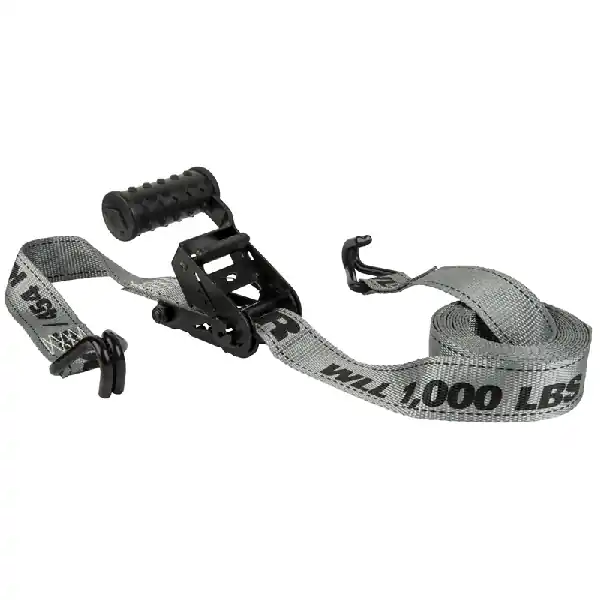 Keeper Diamond Series 45545 Tie-Down, 1-1/2 in W, 12 ft L, Gray, 1000 lb Working Load, J-Hook End Free Returns