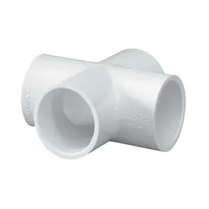 Lasco 420005BC Pipe Cross, 1/2 in, Slip, PVC, White, SCH 40 Schedule Buy Today