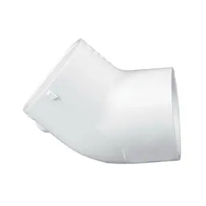 Lasco 417010BC Pipe Elbow, 1 in, Slip, 45 deg Angle, PVC, White, SCH 40 Schedule, 450 psi Pressure Must Have